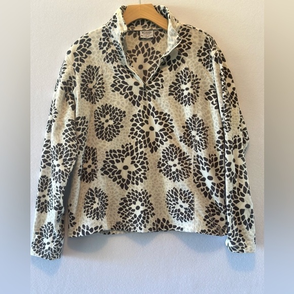 2 for $26 Columbia Women's Floral Print Warm Cozy Fleece Quarter Zip Pullover XL - Picture 1 of 6